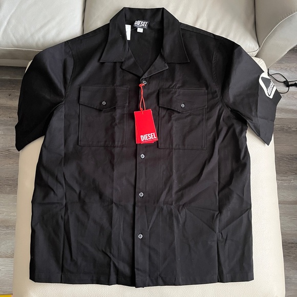 NWT - Diesel Men’s Bowling Shirt with Utility Logo - Size 52 / XL - Picture 4 of 10